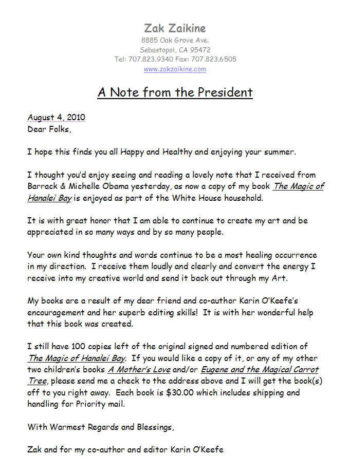 A Note from the President